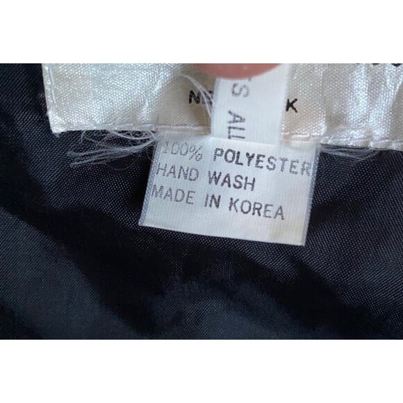 Vtg 90s Exclusively Misook OS Picasso graphic satin bomber jacket wearable art - Picture 11 of 12